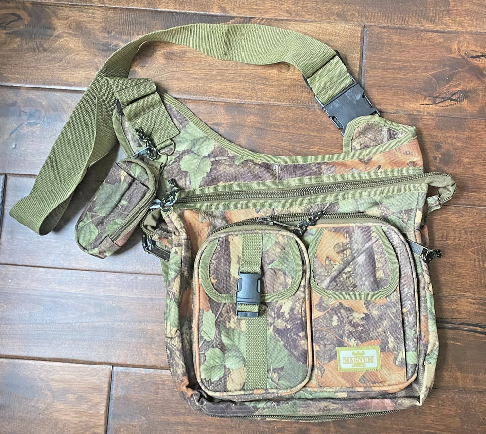 Explorer Wildland Woodland Camo Tactical Messenger Bag Multi Pocket, Expandable